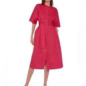 LIVIANA CONTI Fuchsia Cotton Shirt Dress